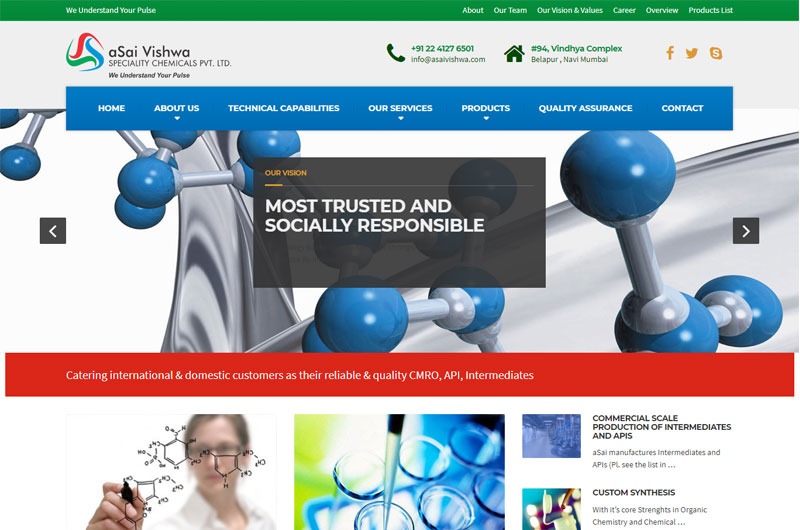 Chemical Manufacturing Website Designing