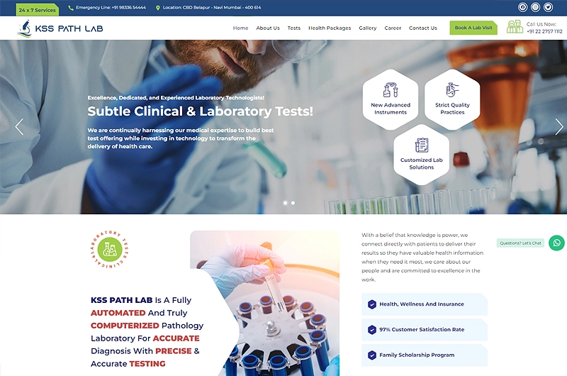 Pathology Laboratory website designing