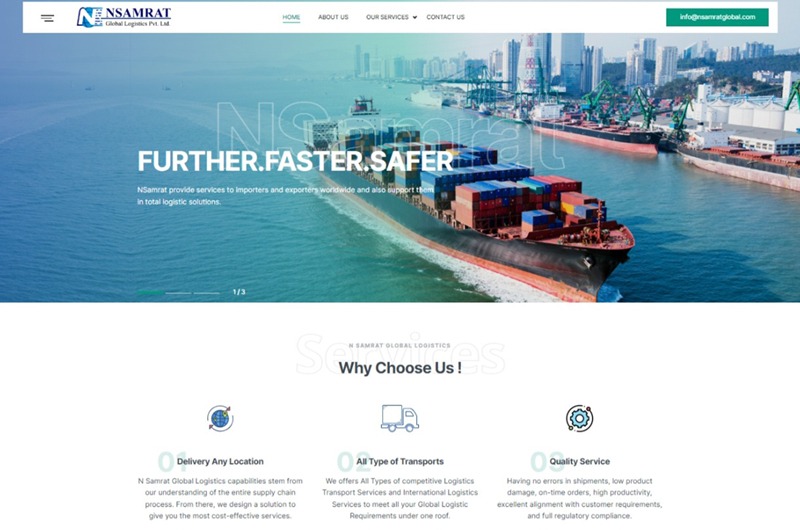 Shipping and logistics Website Designing