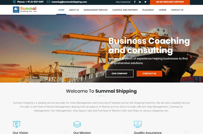Shipping and logistics Website Designing