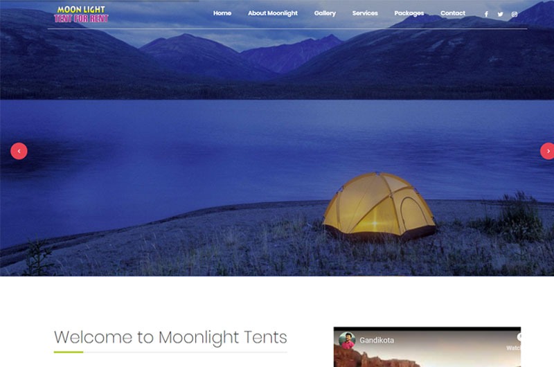 Camping Website Designing